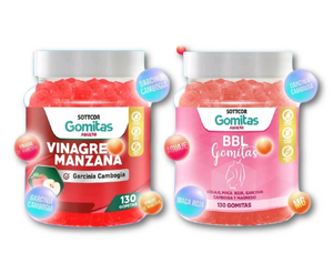 VINAGRE DE MANZANA + BBL AGUAJE PARA ADULTOS 130 GOMITAS